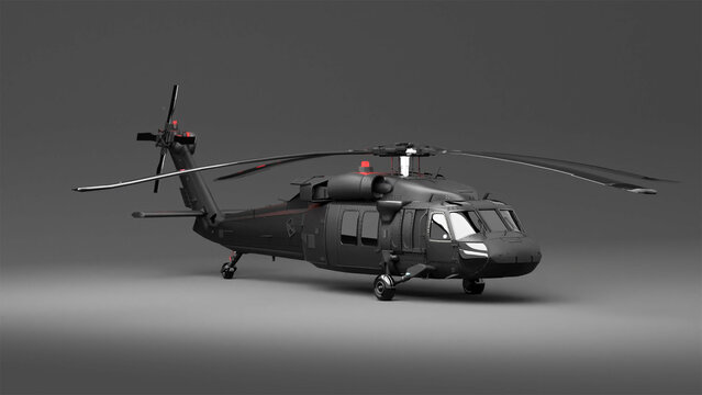 black hawk helicopter blender rendered