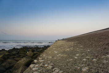 Beautiful morning landscape on the beach.