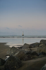 Beautiful morning landscape on the beach.