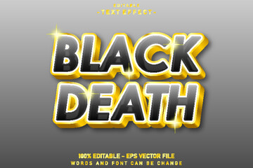 Black death editable text effect 3 d emboss style Design