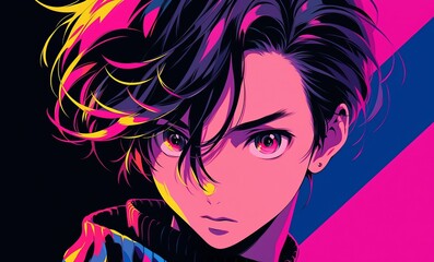 クールなアニメ系男子,Generative AI AI画像