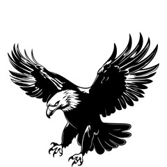 Bald flying eagle Illustrations
