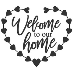 Welcome To Our Home - Doormat Illustration