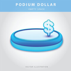 Podium Dollar Empty Space, 3D element