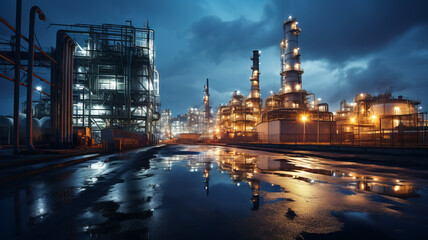 Fototapeta premium Industry pipeline transport petrochemical, gas and oil processing.