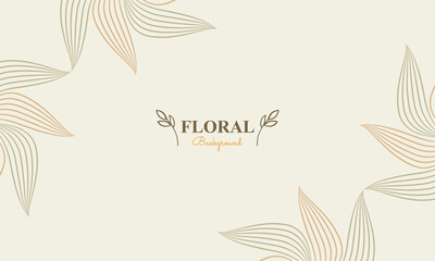 natural floral background with abstract natural shape, leaf and floral ornament in soft color style