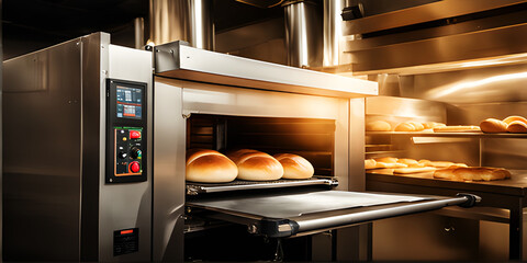Professional bakery kitchen bread bun baking production