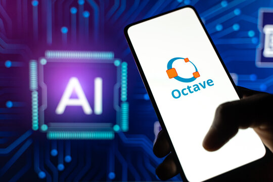West Bangal, India - july 5, 2023 : Octave AI logo on phone screen stock image.