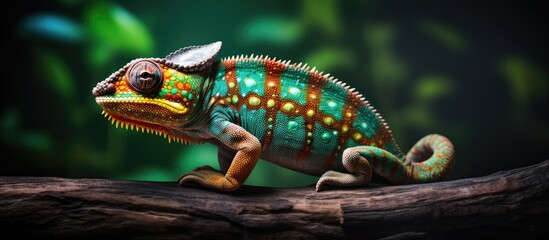 Gorgeous reptile on the timber
