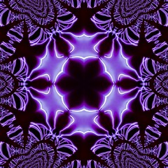 glowing purple hexagonal floral fantasy on a black backgrouns