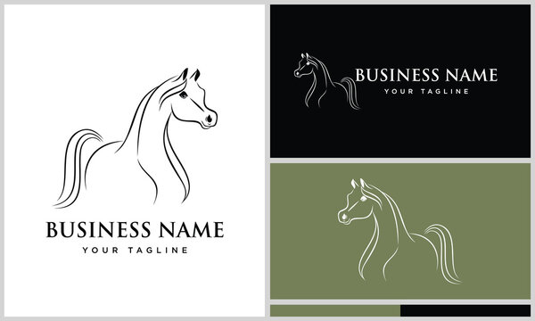 vector arabian horse logo template