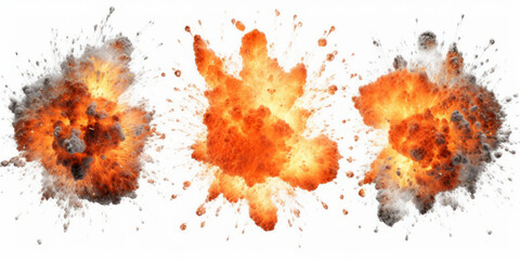 Fototapeta premium photograph of Set of explosion isolated on white background