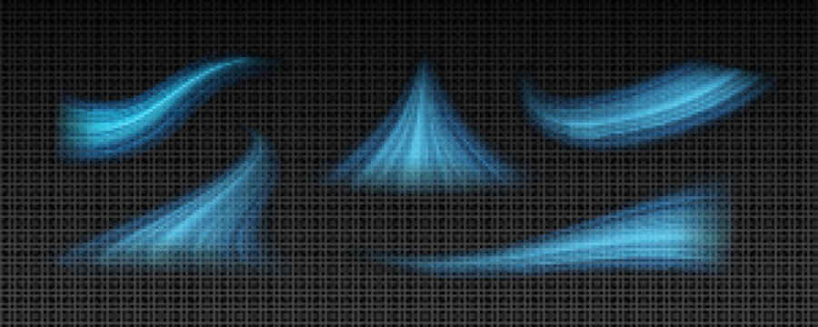 Cold wind air light effect. Fresh cool blue wave vector. Clean conditioner stream swirl. Isolated transparent suction speed 3d element. Cleaner purification frost trail texture. Breezy vortex graphic