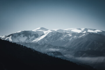 Landscape photo of Olympus mountain at winter with snowy peaks Greece v2