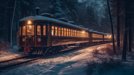 Obraz premium Railway in winter-wonderland