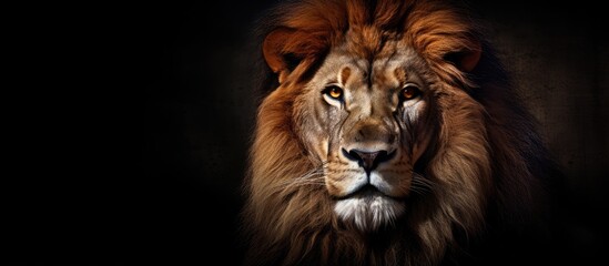 Single wildlife animal portrait lion king