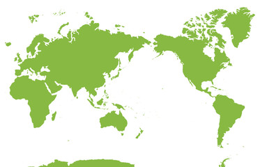 ナチュラルな世界地図、六大陸、大平洋