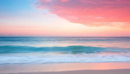 Naklejka na ściany i meble Beautiful sunset on the beach. Panoramic seascape