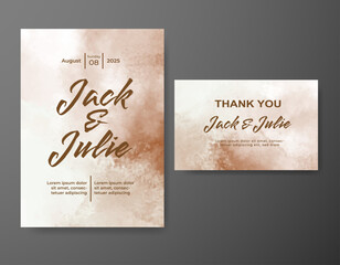 Wedding invitation with abstract watercolor background
