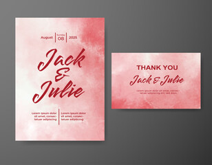 Wedding invitation with abstract watercolor background