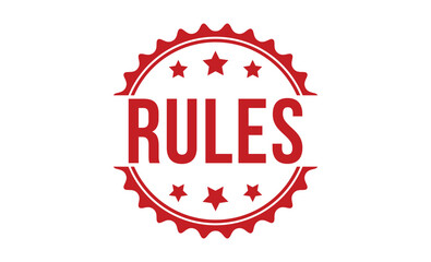 Obraz premium Rules Red Rubber Stamp vector design.