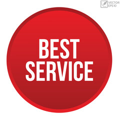 Best service red vector banner illustration isolated on white background