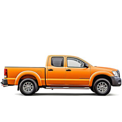 orange Classic Pick Up truck Isolated on transparent with clipping path