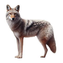 Isolated Coyote animal on a transparent background, PNG Format