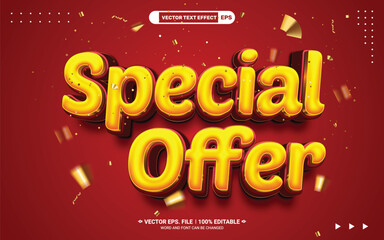 Special offer sale editable 3d vector text style effect template