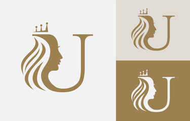 Letter U Beauty Face Logo © Milli Graph