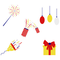 Happy New Year Icon For Invitation Background, Template, etc. Isolated Vector.