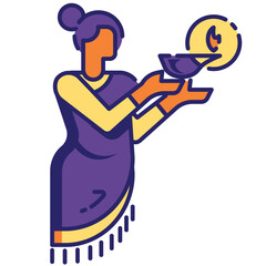 Diwali celebration with Hindu woman 