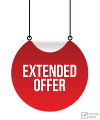extended offer red vector banner illustration isolated on white background