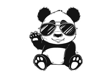 Cool Panda Vibes: A Stylish Vector Illustration of a Panda Rocking Sunglasses © Mohammad_Khalil 