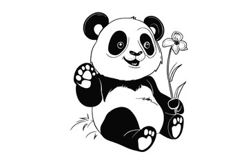 Pure Panda Delight: A Vector Illustration of an Irresistibly Cute Panda
