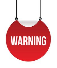 Warning banner design. Warning icon. Flat style vector illustration.