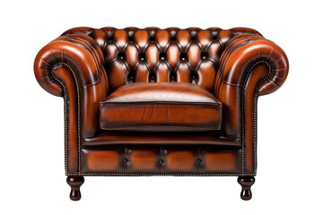 Chesterfield Chair isolated on transparent background.