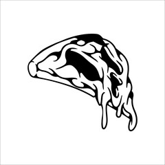 concept melted pizza vector illustration