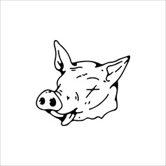 concept pig head vector illustration