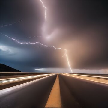 A high-speed photograph capturing a lightning bolt striking the ground during a thunderstorm4