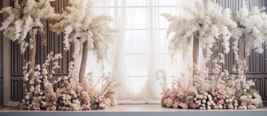 Stunning floral decor in wedding venue