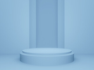 Light blue product stand. Pastel podium.