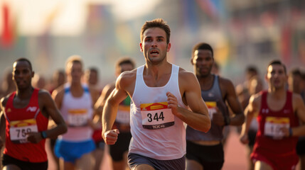 Fototapeta na wymiar International men's running competition