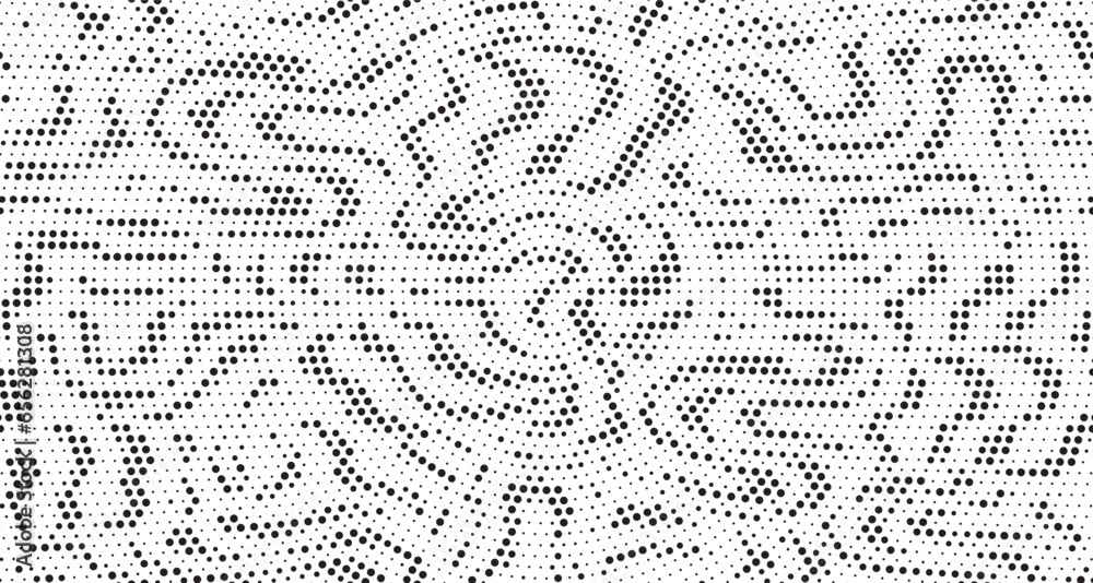 Poster Halftone stripe dot pattern texture. Abstract halftone background. Camouflage dot texture. Dotted vector illustration.	