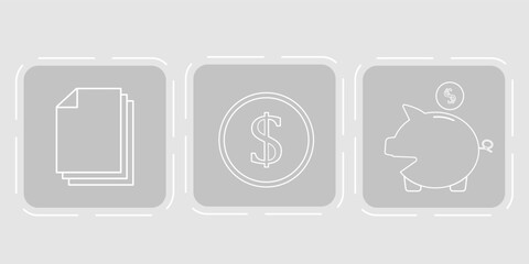 Icons money savings circulation dollar coin freelance tax finance stock exchange vector illustration