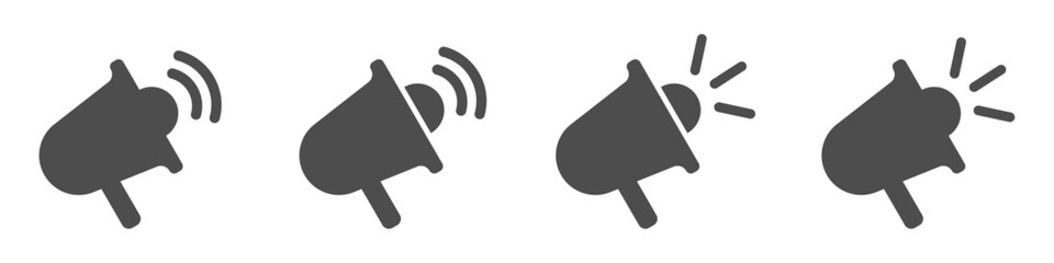 Megaphone flat vector icons set