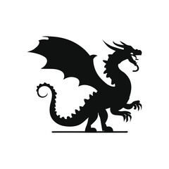 Dragon silhouette vector illustration