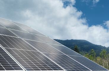 Solar panel as alternative electricity source new renewable energy against blue sky