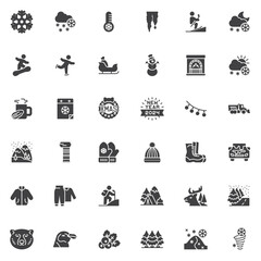 Winter season vector icons set