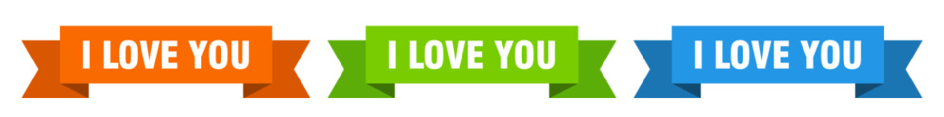 i love you ribbon. i love you isolated paper sign. banner